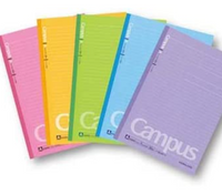 キャンパスノート　ドット罫線　カラー表紙　A罫（7mm）