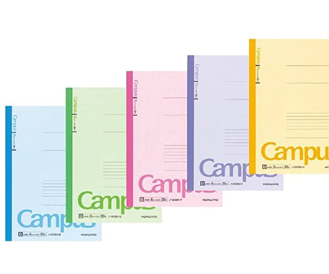 キャンパスノート　カラー表紙　B罫（6mm）